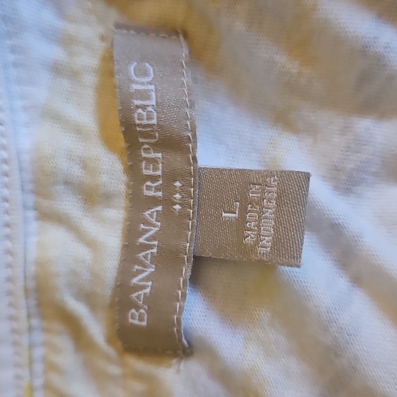 Vtg BANANA REPUBLIC 1980s Striped Yellow Nautical Chain Embellished Tank Top - Picture 7 of 9